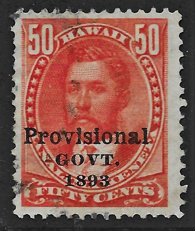 Hawaii 1893 Sc. #72 F/VF used, lightly cancelled, a few blunt perfs @ left.