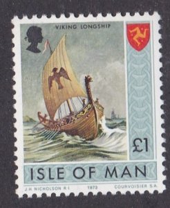 Isle of Man # 27, Viking Longship, Mint  NH, 1/3 Cat