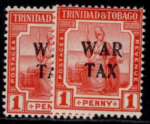 TRINIDAD & TOBAGO GV SG178 + 178b, 1d SHADE VARIETIES, NH MINT. Cat £12.