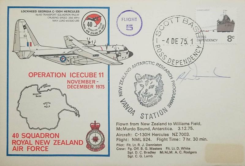 L) 1975 ROSS DEPENDENCY, 8C, BOAT, ANTARCTIC, FLIGHT 5, OPERATION ICECUBE 11 