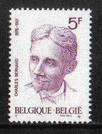 Belgium MNH 1976 Charles Bernard 5f. purple  #