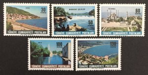 Turkey 1965 #1639-43(5), Scenic Views, MNH.