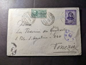 1943 Censored Express Italy Cover Naples to Venice