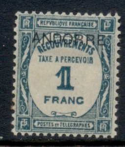 Andorra (Fr) 1931-33 Postage Dues, types of 1927 1f MLH