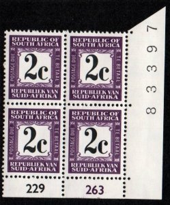 South Africa # J68 Plate Block MNH