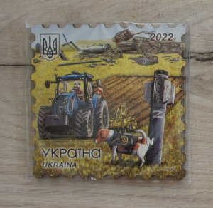 2022 war in Ukraine MAGNET as postage stamp Dog Patron