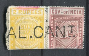 INDIA; 1890s-1900s classic early QV Telegraph issues fine USED Postmark PIECE