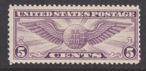 US Sc C12 MNH. 1930 5c violet Winged Globe Air Post, light offset, F-VF