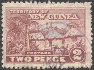 NEW GUINEA 1925 Sc 4, Used  VF 1-1d Native Huts, POST OFFICE / KOKOPO Cancel
