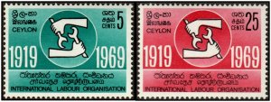 Ceylon 431-32 - Mint-NH - International Labor Organization (1969)