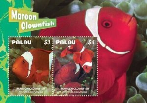 Palau 2019 - Maroon Clownfish - Souvenir stamp sheet - Scott #1443 - MNH 