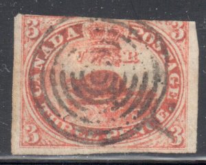 Canada Used #1 Beaver Imperforated with LAID LINES