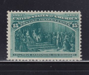 238 VF original gum mint never hinged nice color cv $ 650 ! see pic !