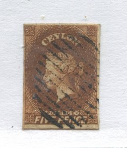 Ceylon QV 1857 5d used