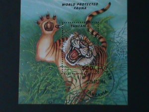 ​TANZANIA-1994-SC#1294 PANTHERA TIGRIS CTO S/S-VF LAST ONE FANCY CANCEL