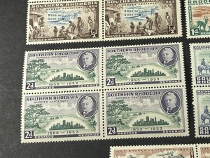 SOUTHERN RHODESIA # 74-78-MINT/NEVER HINGED--COMPLETE SET OF BLOCKS OF 4--1953