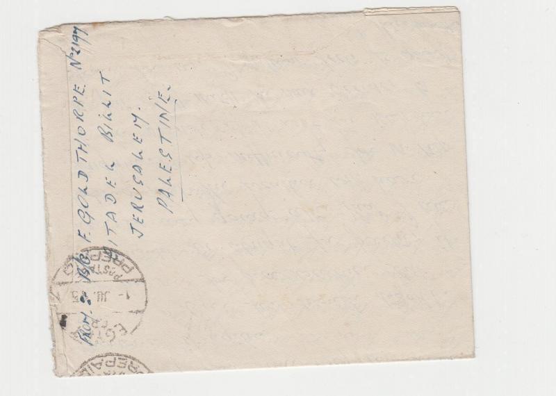 PALESTINE -UK 1945 CENSORED AIR LETTER CARD,PAL CENS#T.33, 13m RATE (SEE BELOW) 