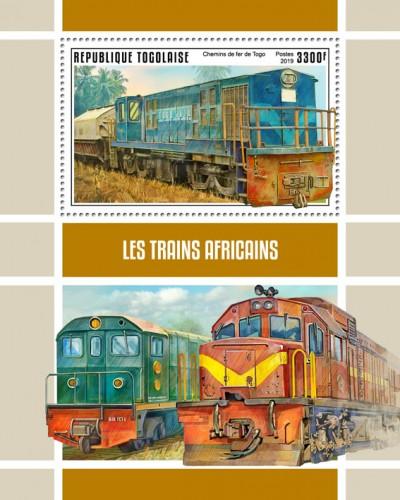 TOGO- 2019 - African Trains - Perf Souv Sheet  - MNH