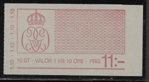 SWEDEN SC# 1080a COMP BKLT/10  FVF/MNH 1977