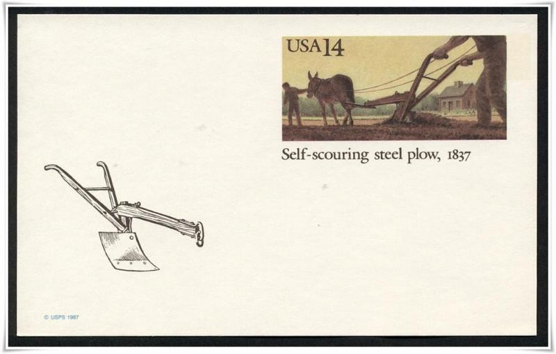 SC#UX115 14¢ Self-scouring Steel Plow Postal Card Mint 