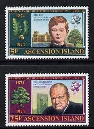 ASCENSION IS. - 1974 - Churchill,  Birth Centenary - Perf 2v Set - MNH