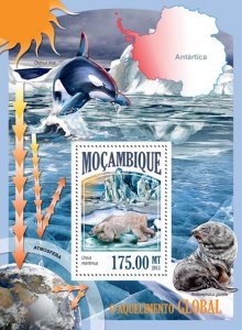 MOZAMBIQUE - 2013 - Global Warming - Perf Souv Sheet - Mint Never Hinged