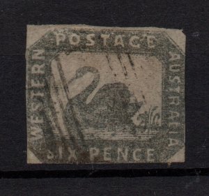 Western Australia 1857 6d black (Litho) good used SG19 WS36307