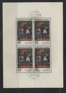 Czechoslovakia #1810a (1972 Graphic Art sheet of four) VF CTO used CV $9.00