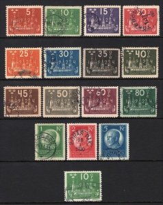Sweden 1924 UPU 1st Set Complete VF Used #197-212 CV$1143