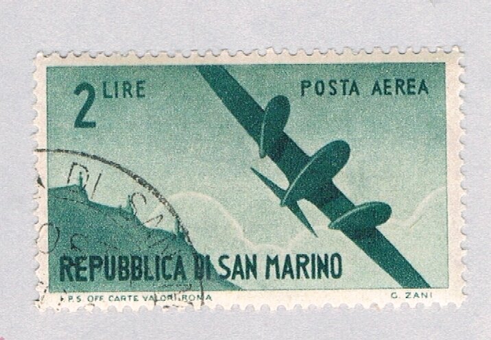 San Marino Plane green 2c (AP126120)