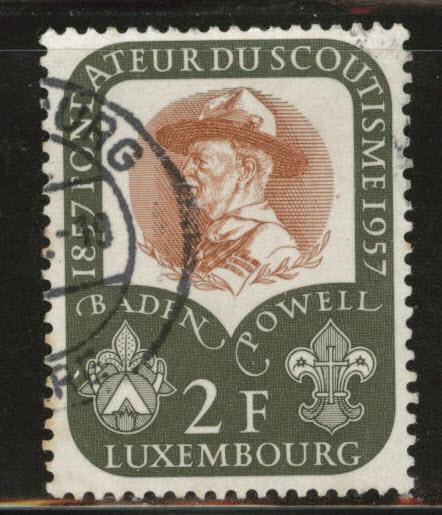 Luxembourg Scott 324 Used 1957 Baden Powell scout stamp