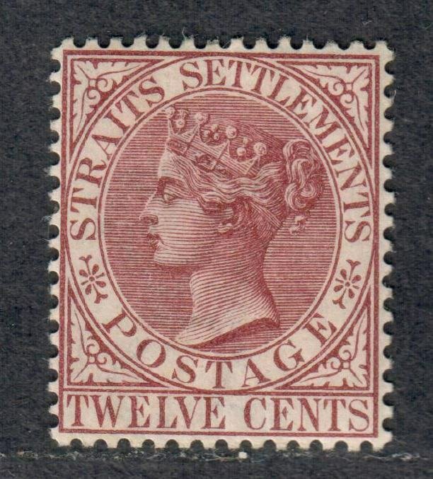 $Straits Settlements Sc#52 M/H/VF, Cv. $87.50