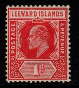 LEEWARD ISLANDS SG38b 1910 1d ROSE-CARMINE MTD MINT