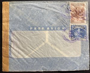 1942 El Salvador Comercial Airmail Censored Cover