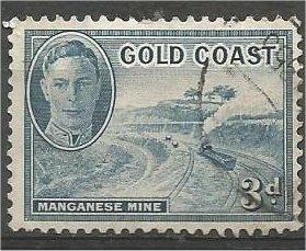 GOLD COAST, 1948, used 3p, King George VI, Scott 135