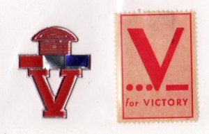USA WW2 Era Patriotic Stamps  - V for Victory