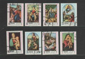 MANAMA 1970 RAFAEL PAINTINGS SET OF 8       MINT  VF NH  O.G (M23)