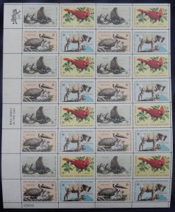 MALACK 1464-1467 8c Wildlife Conservation, F-VF NH o..MORE.. sheet1464-1467