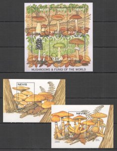 A1304 Nevis Mushrooms & Fungi Of The World Flora Nature 1Kb+2Bl Mnh