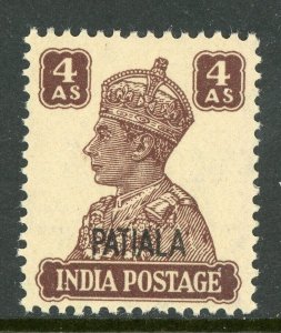 India 1946 KGVI Patiala Convention States 4a Scott # 111 MNH Q709