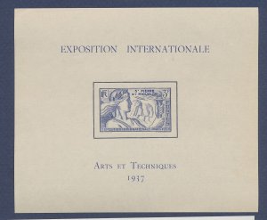 ST PIERRE & MIQUELON - Sc 171 S/S - unused HR - International Exposition - 1937