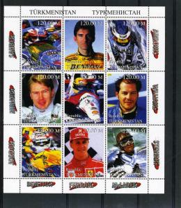 Turkmenistan 1999 FORMULA 1 RACING DRIVER Sheet Perforated Mint (NH)