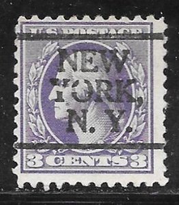 USA 501: 3c Washington, New York precancel, used, F-VF