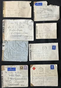 US WW Lot of 8 Used Covers Opened-Examined by Examiner SEE PHOTOS L37