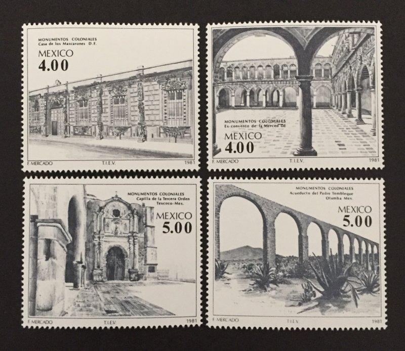 Mexico 1981 #1260-3, Colonial Monuments, MNH.