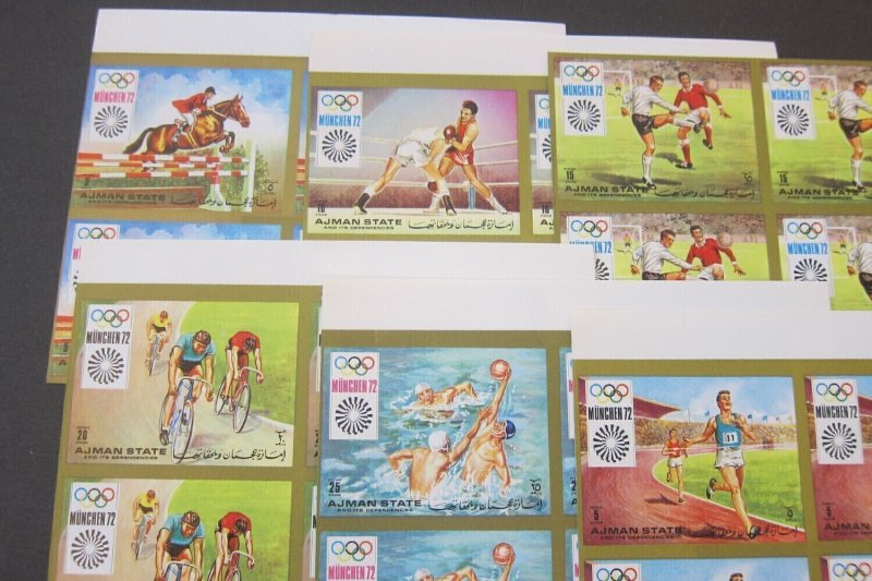 Ajman 1972 Sc 1080-85 Imperf. Olympics BLK(4) set MNH