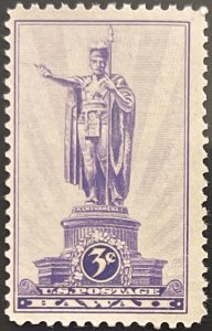 Scott #799 1937 3¢ Hawaii MNH OG