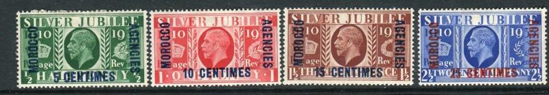 MOROCCO AGENCIES FRENCH CURRENCY-1935 Silver Jubilee Sg 212-215 MM Sg 17937