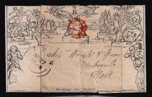 GB QV 1840 Entire Mulready Letter Kings Lynn To Hull Maltese Cross  BP15367