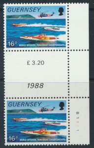 Guernsey  SG 429  SC# 390  Power Boats  MNH   Gutter Pair see scan 